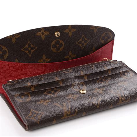 louis vuitton red and brown wallet